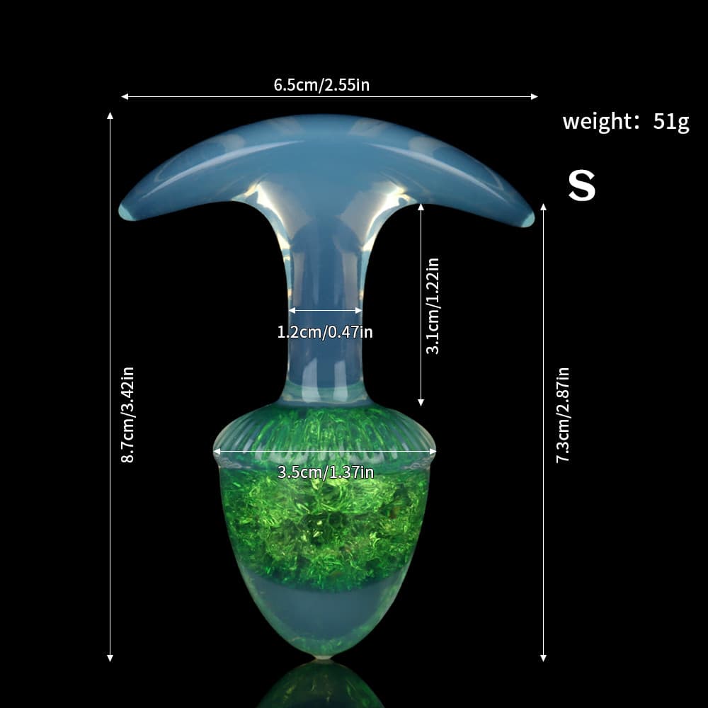 栗の形をしたクリスタルアナルプラグ 9色、3サイズ