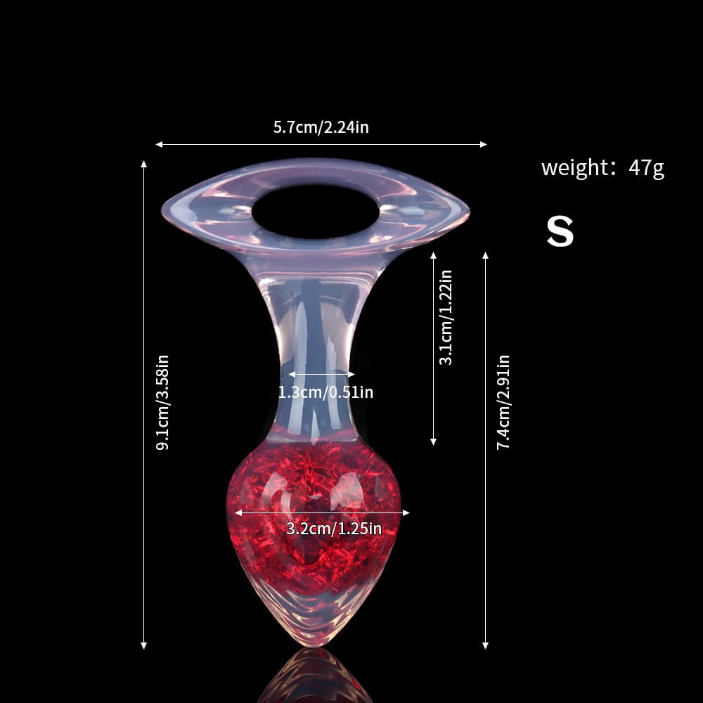 爱心クリスタルアナルプラグ 9色展開、3サイズ展開