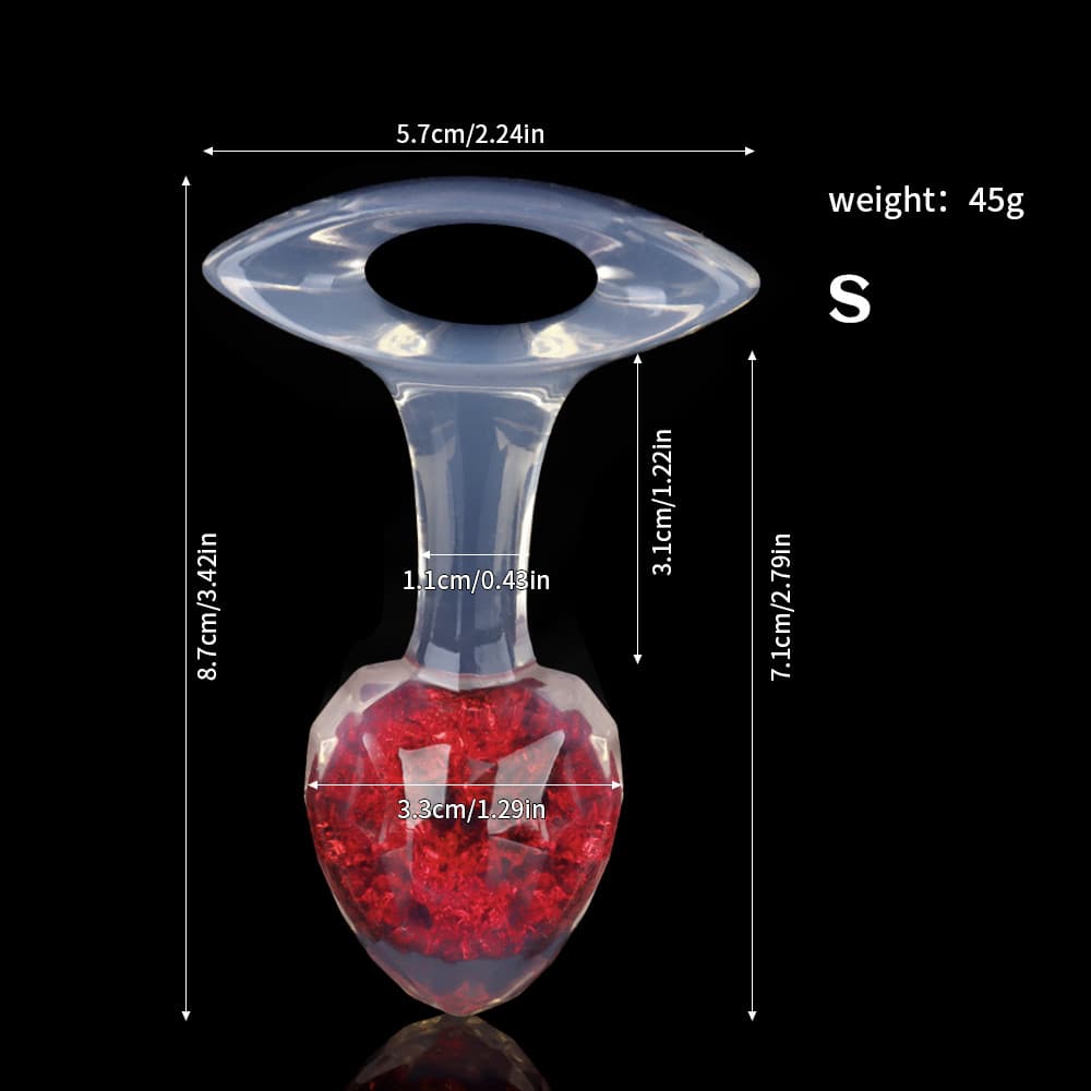 ダイヤモンド型クリスタルアナルプラグ 9色、3サイズ