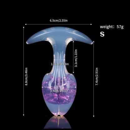 もやし型クリスタルアナルプラグ 9色、3サイズ