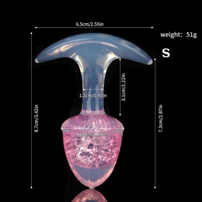 栗の形をしたクリスタルアナルプラグ 9色、3サイズ