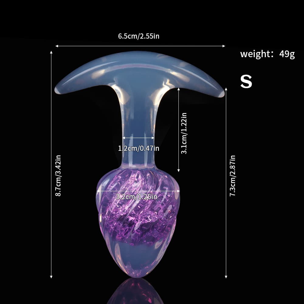 アイスクリーム形状のクリスタル製アナルプラグ9色展開、3サイズ展開