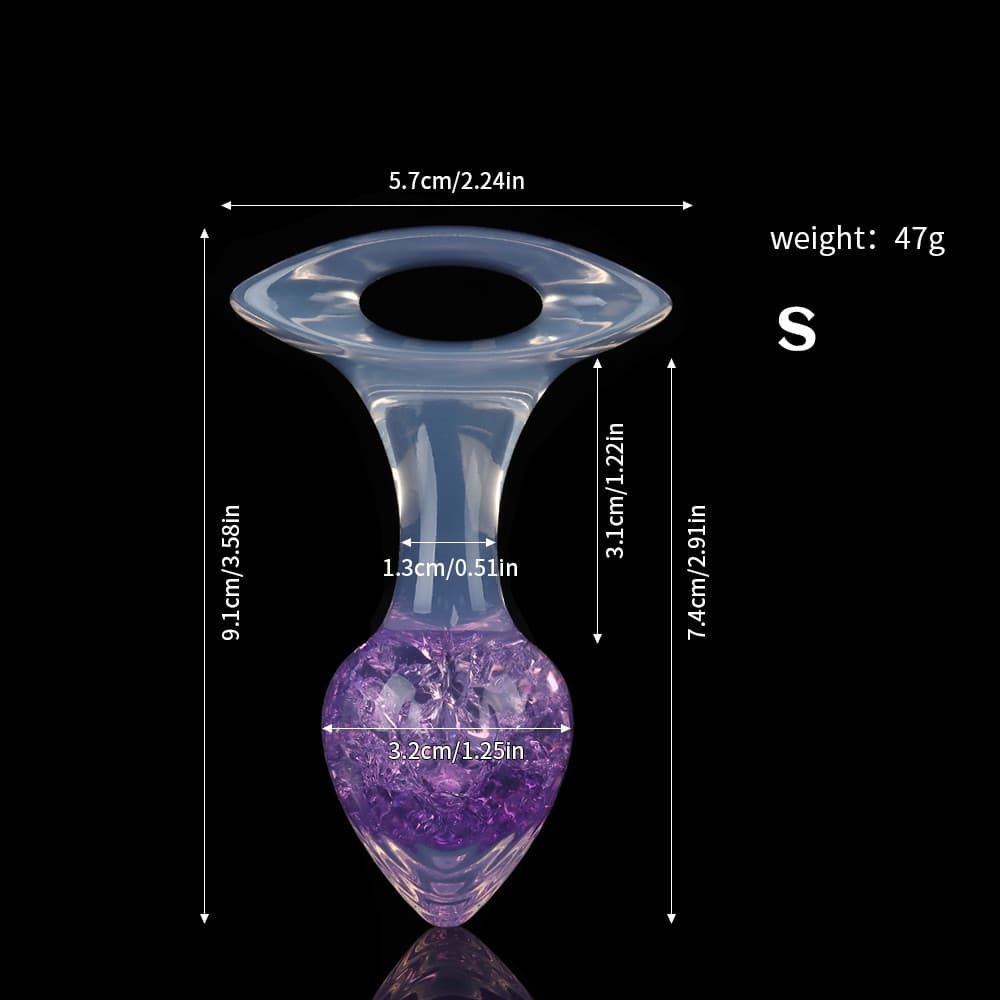 爱心クリスタルアナルプラグ 9色展開、3サイズ展開