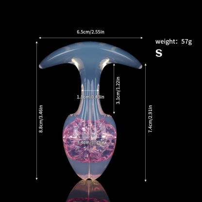 もやし型クリスタルアナルプラグ 9色、3サイズ
