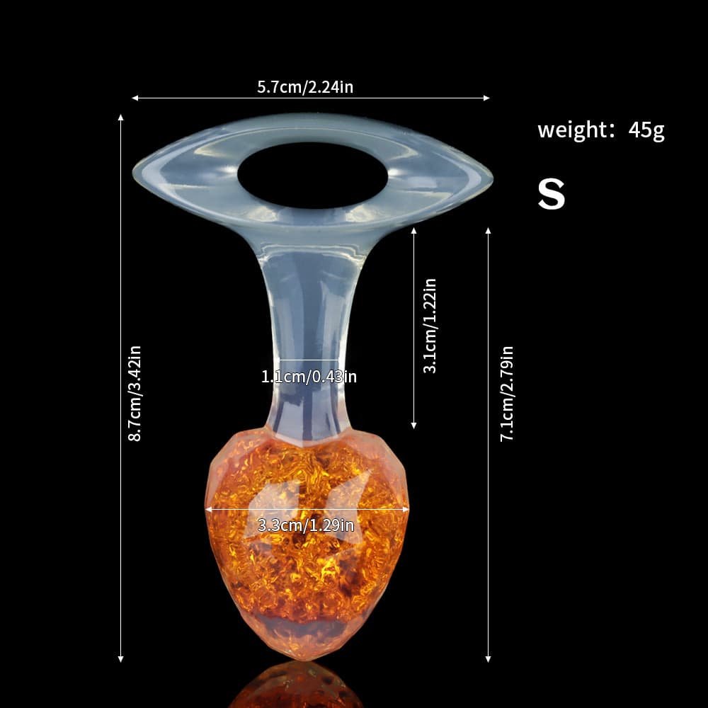 ダイヤモンド型クリスタルアナルプラグ 9色、3サイズ