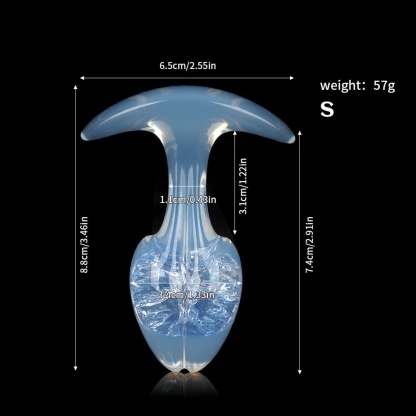 もやし型クリスタルアナルプラグ 9色、3サイズ