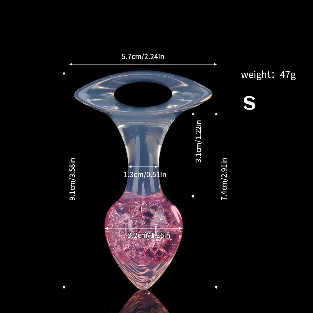 爱心クリスタルアナルプラグ 9色展開、3サイズ展開