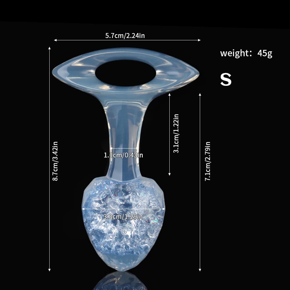 ダイヤモンド型クリスタルアナルプラグ 9色、3サイズ