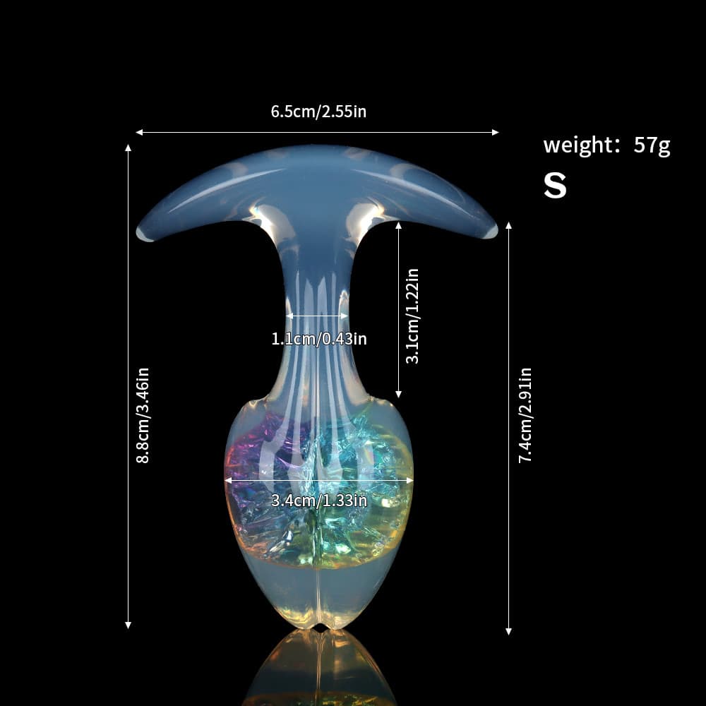 もやし型クリスタルアナルプラグ 9色、3サイズ