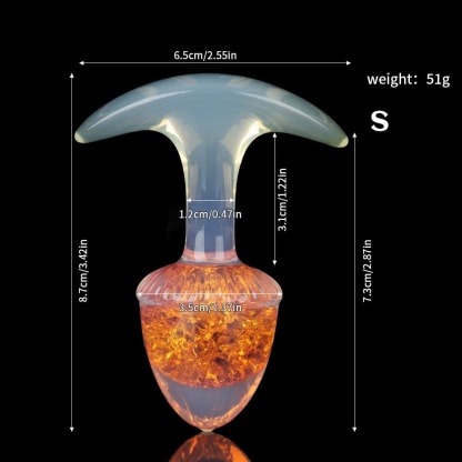 栗の形をしたクリスタルアナルプラグ 9色、3サイズ