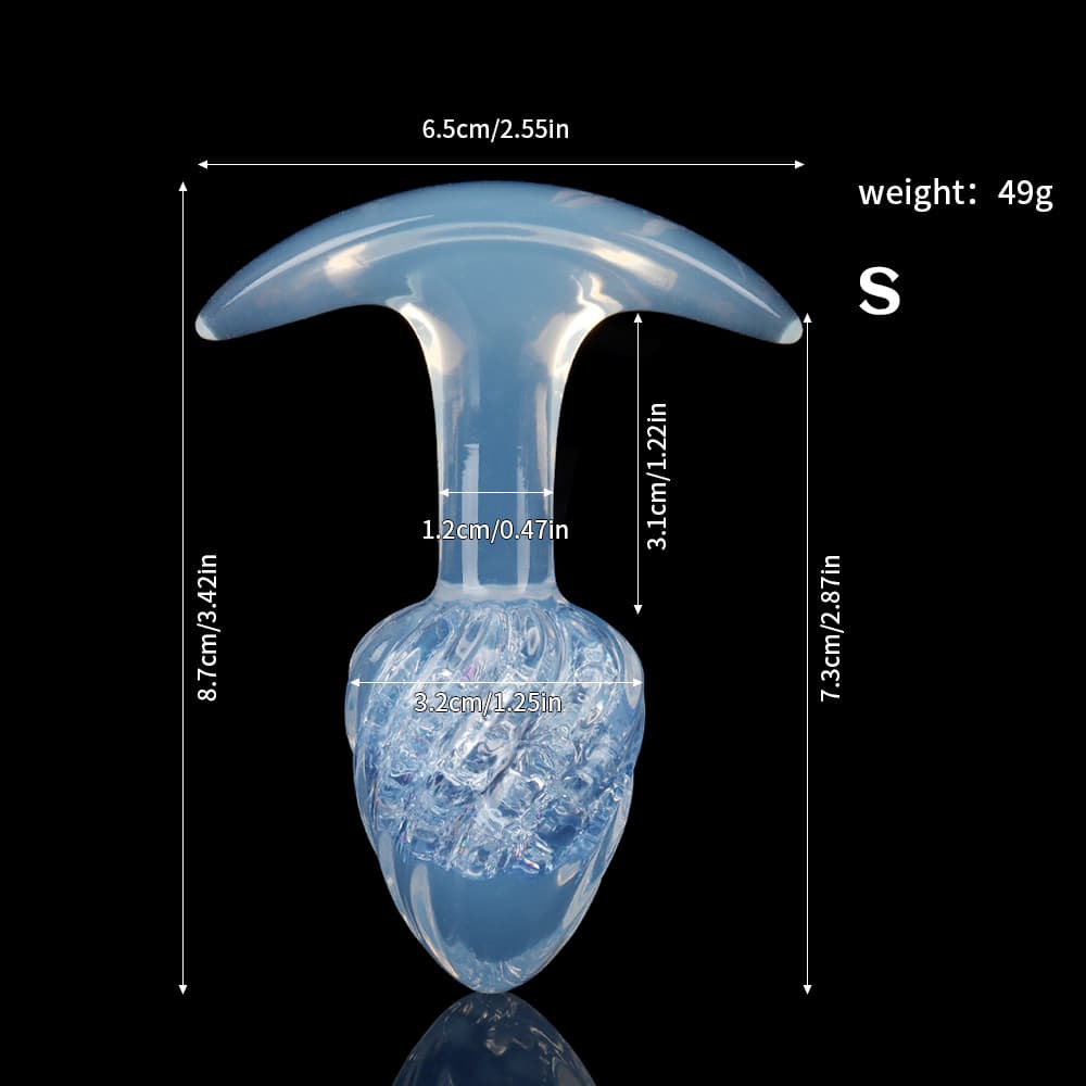 アイスクリーム形状のクリスタル製アナルプラグ9色展開、3サイズ展開