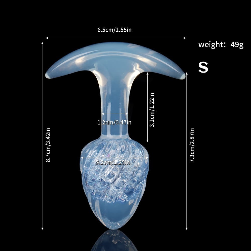アイスクリーム形状のクリスタル製アナルプラグ9色展開、3サイズ展開