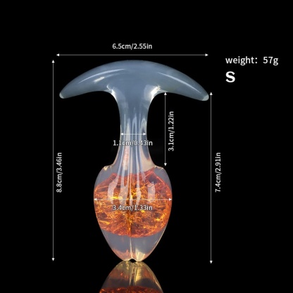もやし型クリスタルアナルプラグ 9色、3サイズ