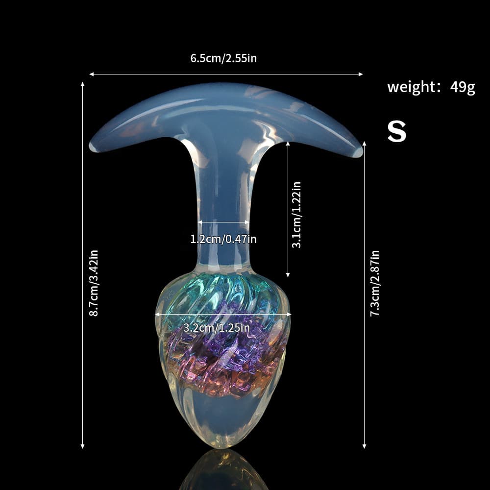 アイスクリーム形状のクリスタル製アナルプラグ9色展開、3サイズ展開