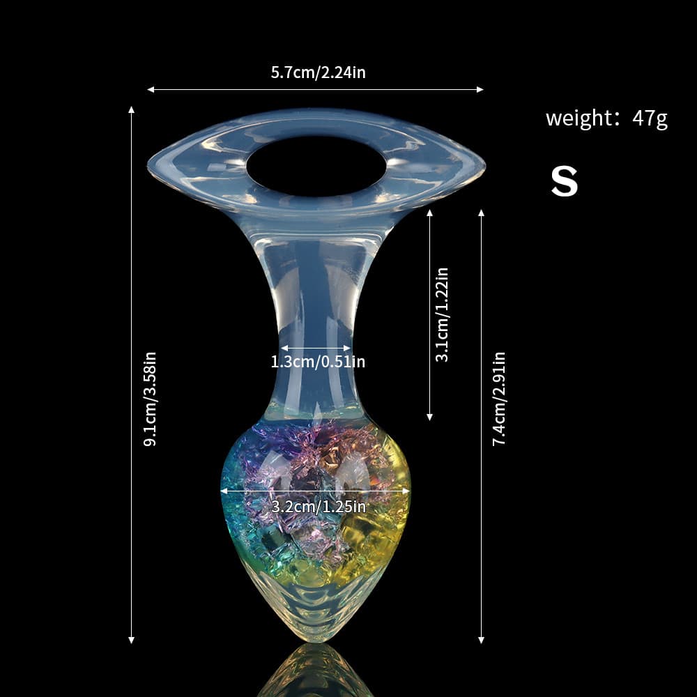爱心クリスタルアナルプラグ 9色展開、3サイズ展開