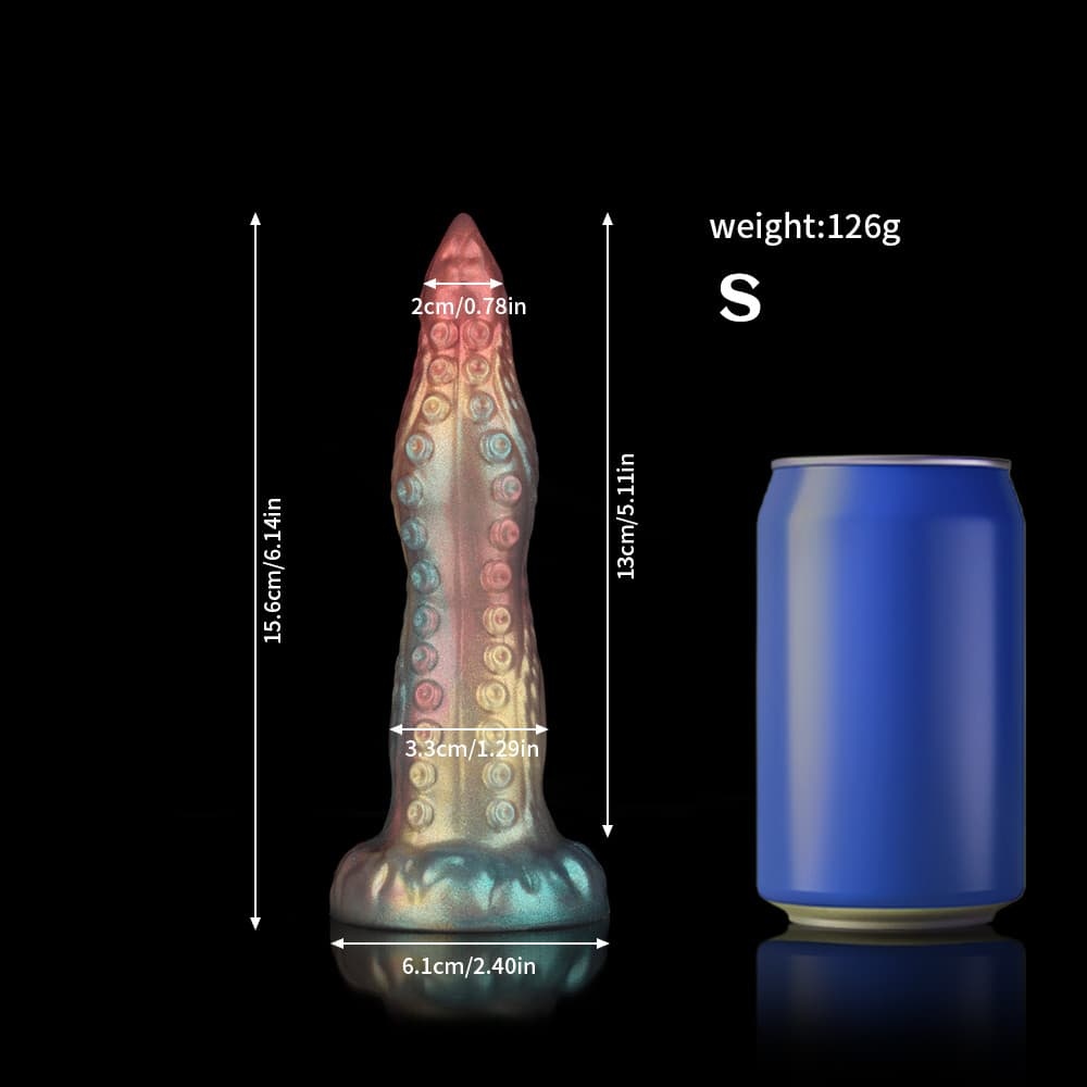 虹色光沢の異形ディルド、触手風趣をお楽しみ
