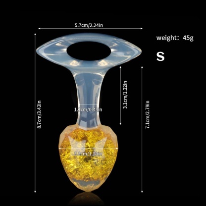 ダイヤモンド型クリスタルアナルプラグ 9色、3サイズ