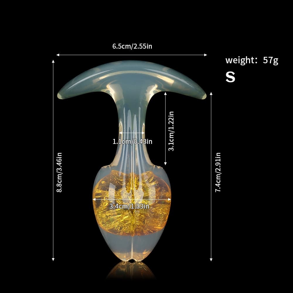 もやし型クリスタルアナルプラグ 9色、3サイズ