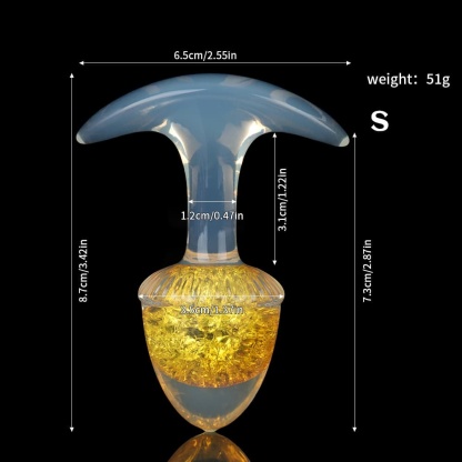 栗の形をしたクリスタルアナルプラグ 9色、3サイズ