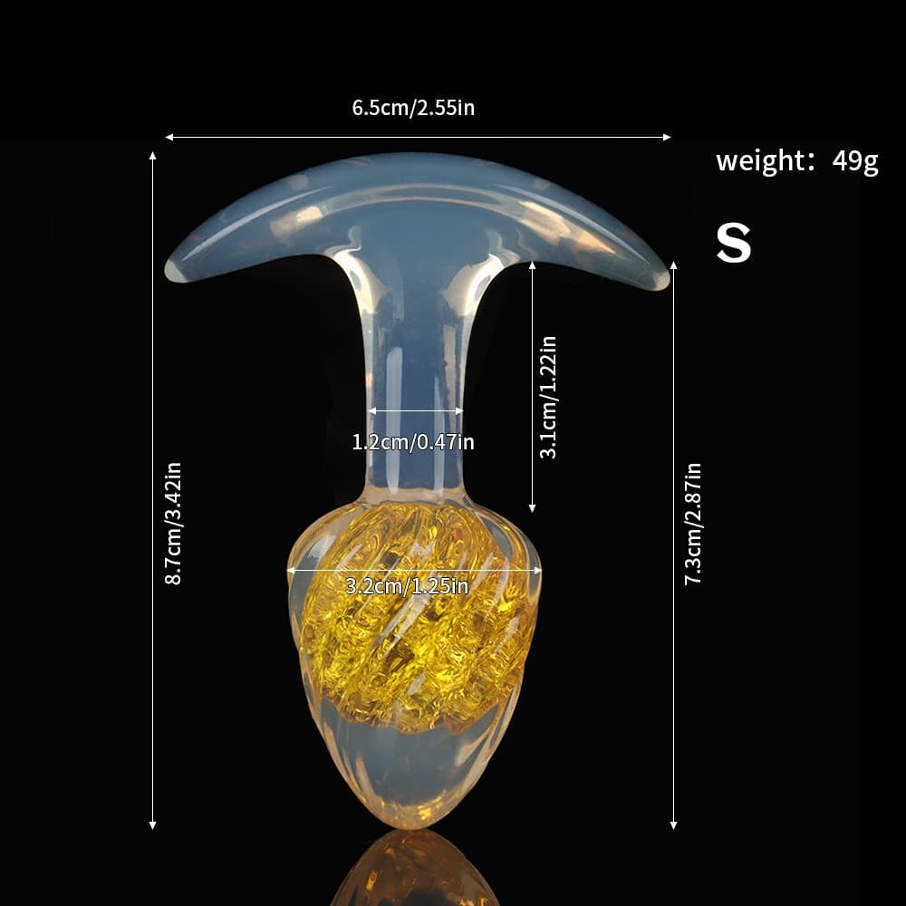 アイスクリーム形状のクリスタル製アナルプラグ9色展開、3サイズ展開