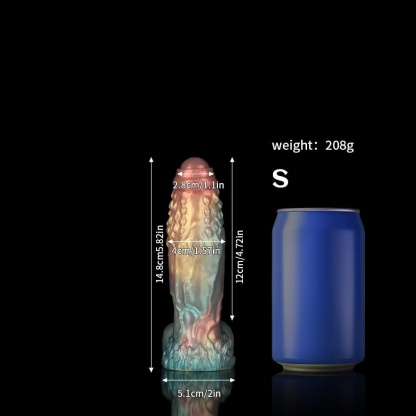 レインボーカラーの白ディルド