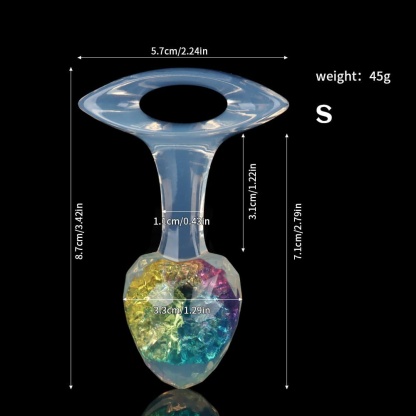 ダイヤモンド型クリスタルアナルプラグ 9色、3サイズ