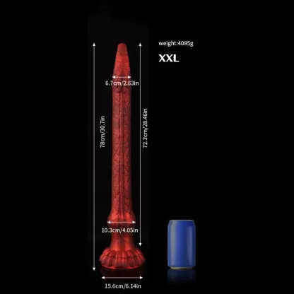 濃厚な赤色で彩られたウナギ型ディルド