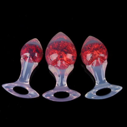 矢印型クリスタルアナルプラグ 9色、3サイズ