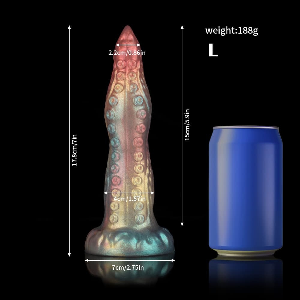 虹色光沢の異形ディルド、触手風趣をお楽しみ