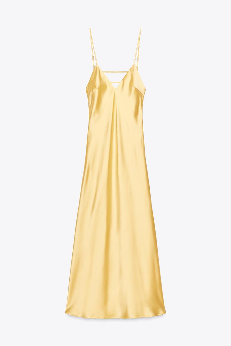 Satin Backless Midi Sling Dress