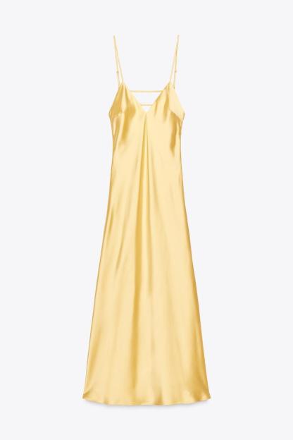 Satin Backless Midi Sling Dress