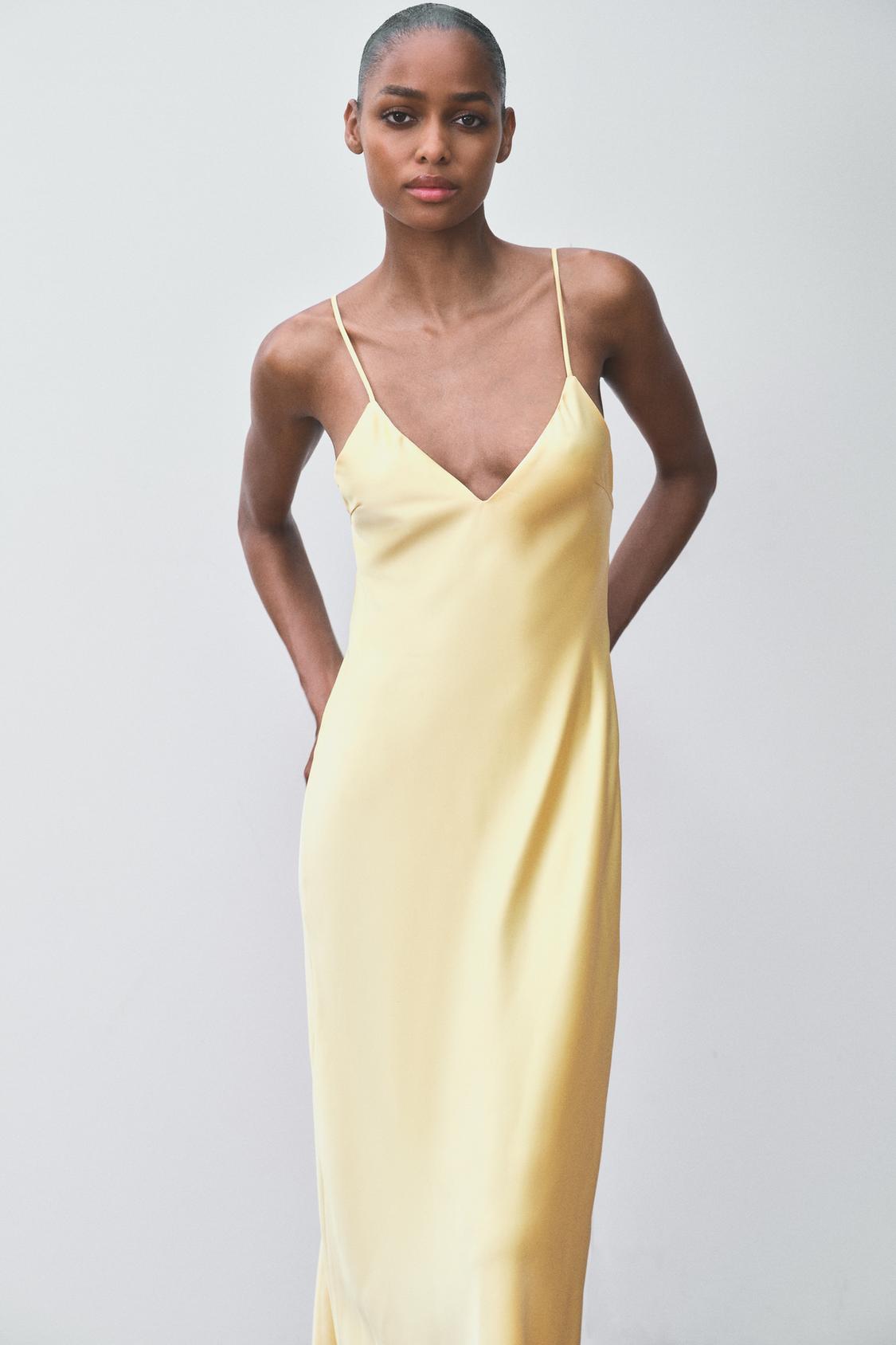 Satin Backless Midi Sling Dress
