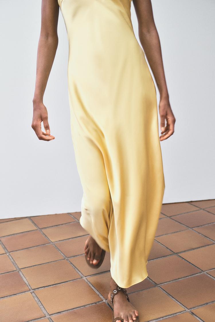 Satin Backless Midi Sling Dress