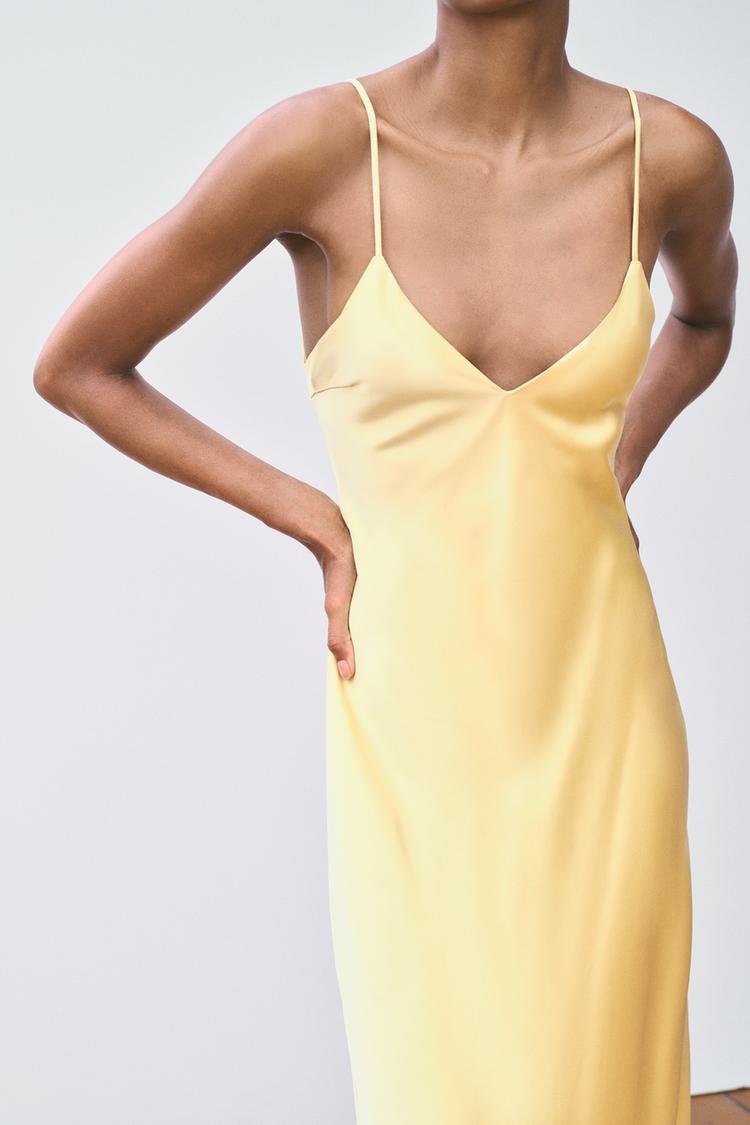 Satin Backless Midi Sling Dress