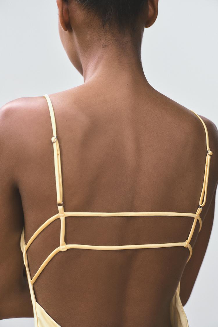 Satin Backless Midi Sling Dress