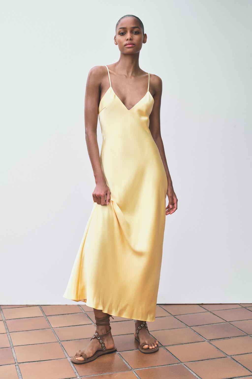 Satin Backless Midi Sling Dress