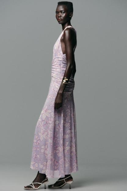 [Copy]Open Back Maxi Dress，Sleeveless Turtleneck