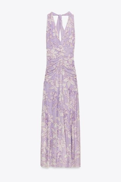 [Copy]Open Back Maxi Dress，Sleeveless Turtleneck