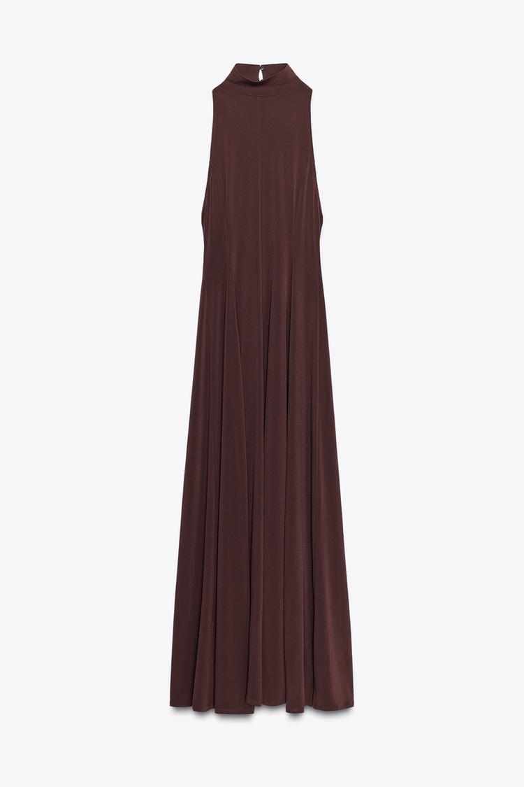 Open Back Maxi Dress，Sleeveless Turtleneck