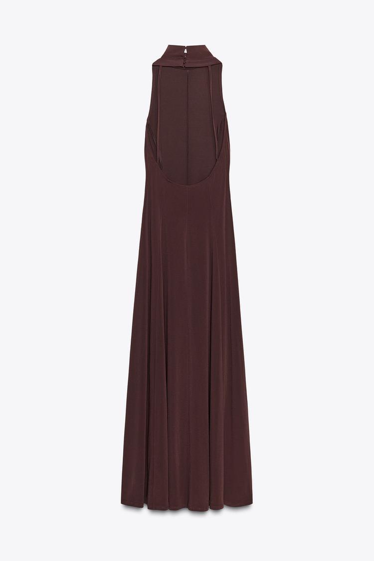 Open Back Maxi Dress，Sleeveless Turtleneck