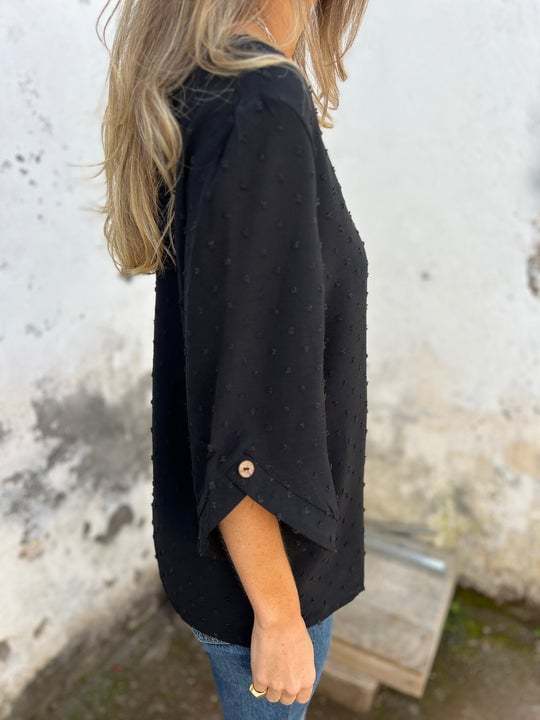 🔥 Round Neck Embroidered Large Cuffs Casual Shirt
