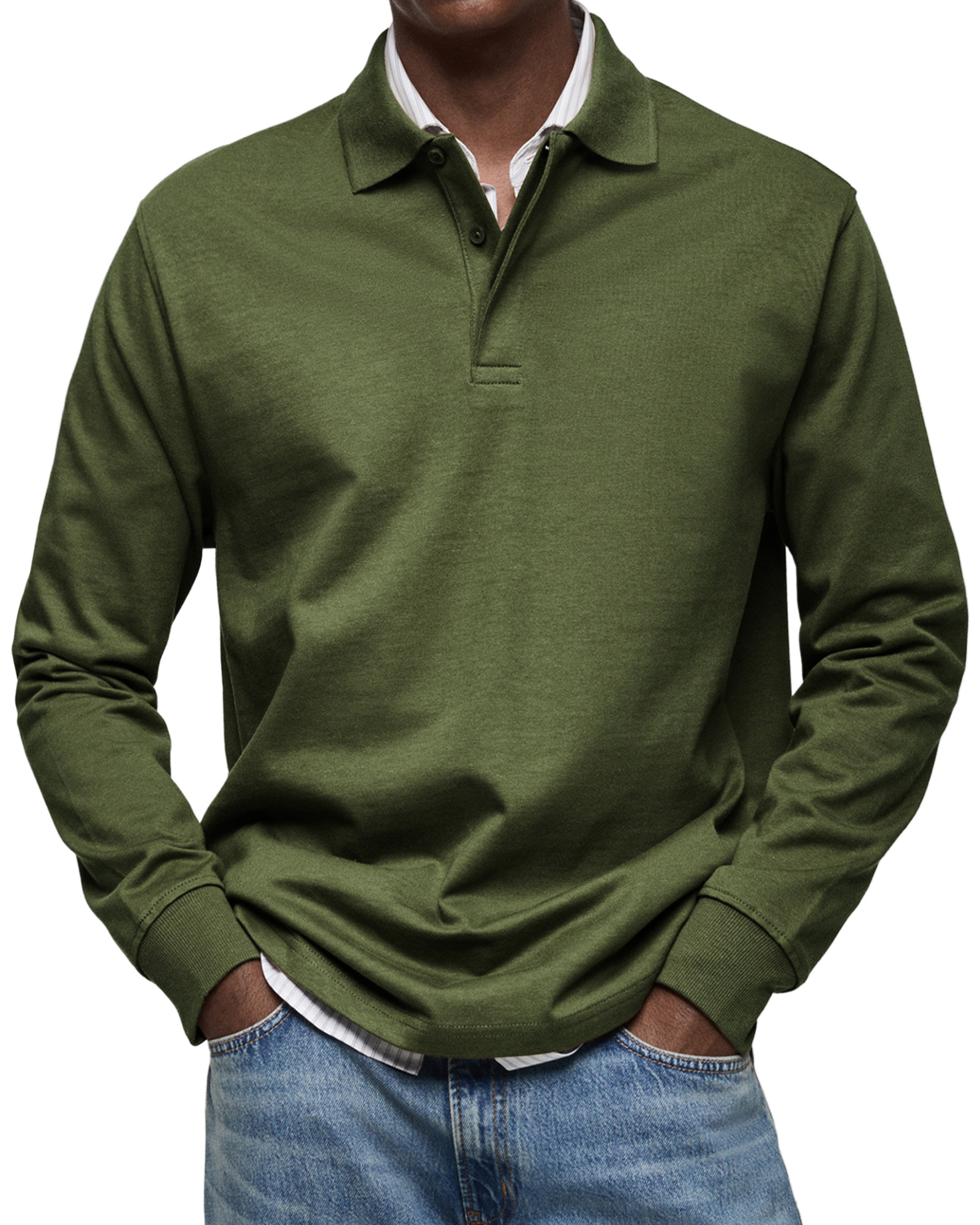 CLEARANCE🔥Men's Everyday Comfort Lapel Button Casual Long Sleeve POLO Shirt