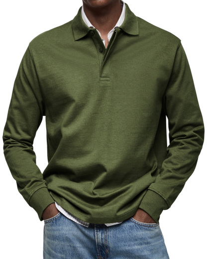 CLEARANCE🔥Men's Everyday Comfort Lapel Button Casual Long Sleeve POLO Shirt