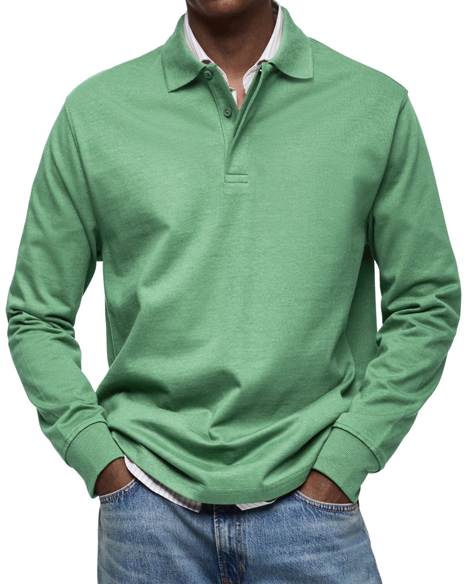 CLEARANCE🔥Men's Everyday Comfort Lapel Button Casual Long Sleeve POLO Shirt