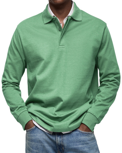 CLEARANCE🔥Men's Everyday Comfort Lapel Button Casual Long Sleeve POLO Shirt
