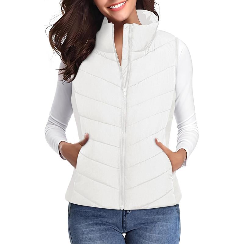 ⏰Hot Sale-Puffer Vest Women Sleeveless Zip Up Outerwear