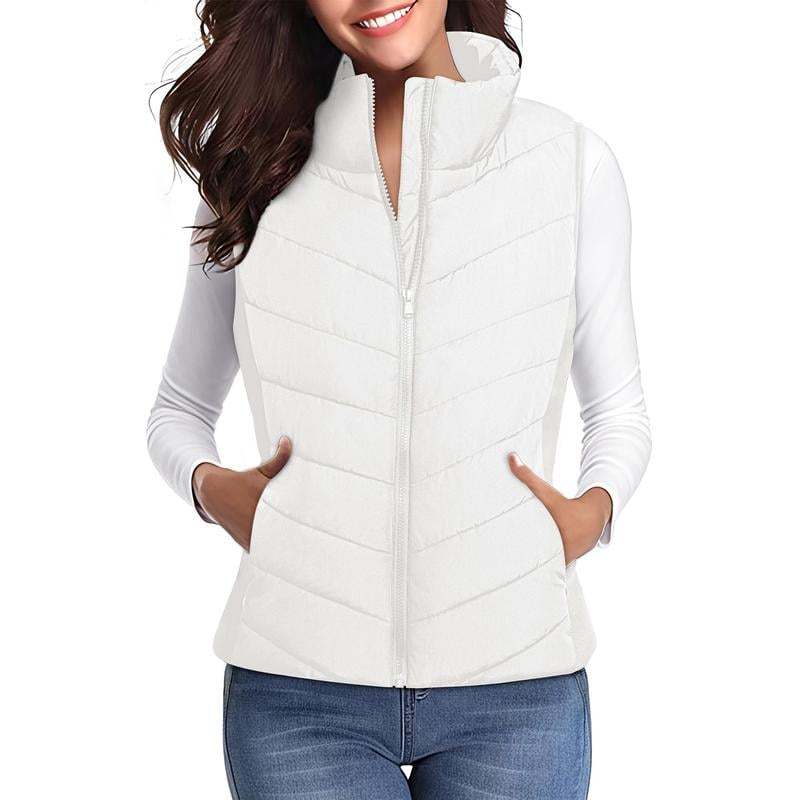 ⏰Hot Sale-Puffer Vest Women Sleeveless Zip Up Outerwear