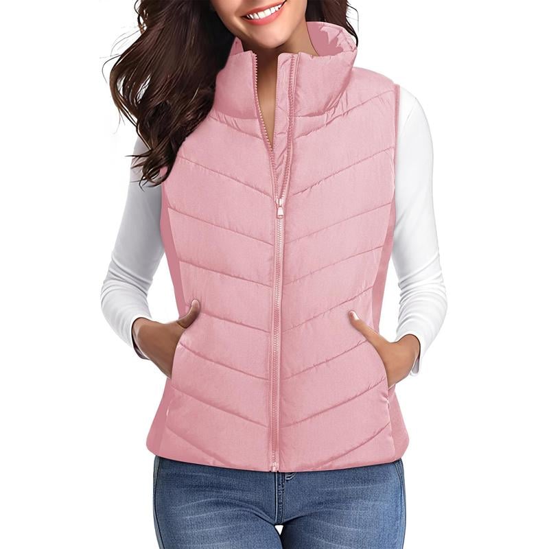 ⏰Hot Sale-Puffer Vest Women Sleeveless Zip Up Outerwear