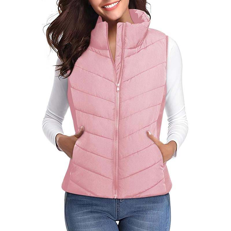 ⏰Hot Sale-Puffer Vest Women Sleeveless Zip Up Outerwear
