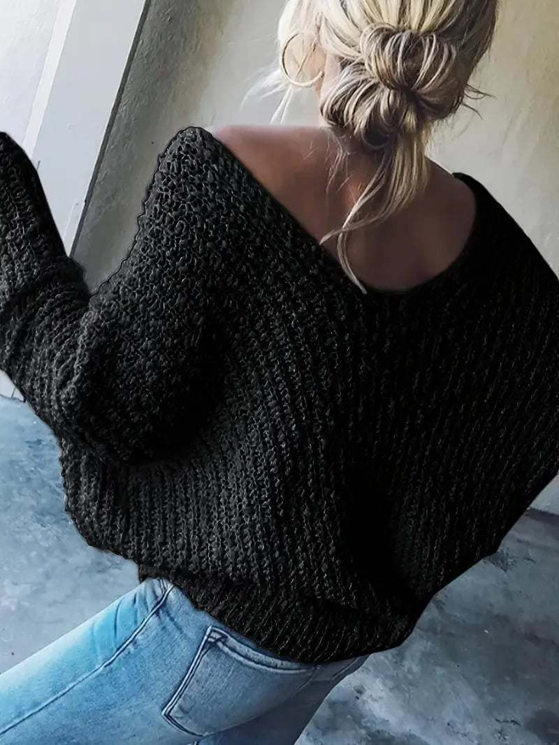 ✨Women's Off-the-Shoulder Sweater Loose Lightweight Pullover Top